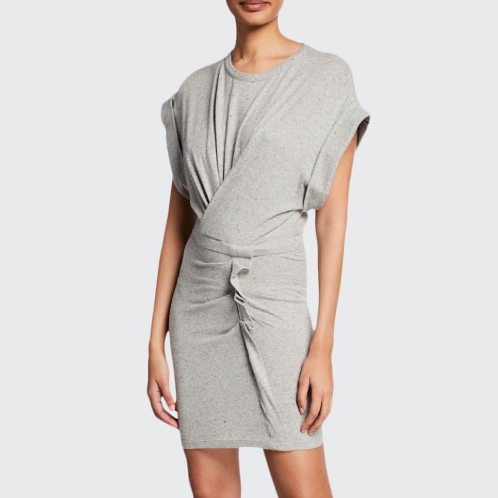 IRO Wynot Gathered Jersey Short Dress